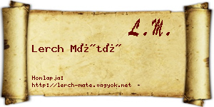 Lerch Máté névjegykártya